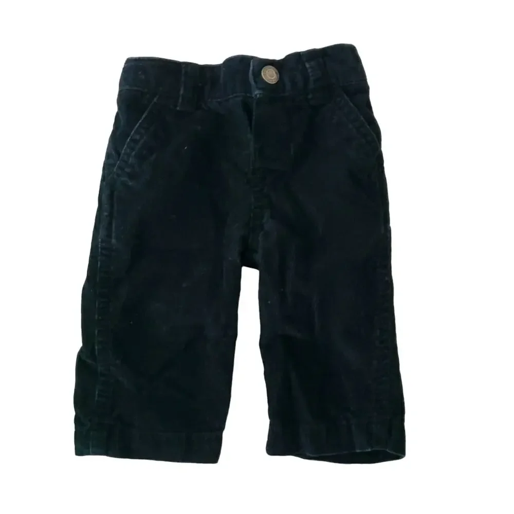 Boys' 3 months carter's casual outfit Plaid Poplin Button Down Shirt black pants